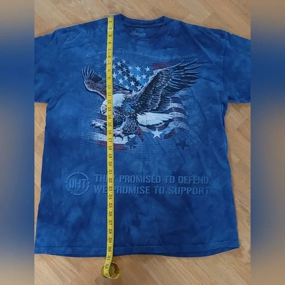 The Mountain 2016 Blue Tie Dye‎ Patriotic Bald Eagle OHT T-Shirt size XL - Picture 4 of 8